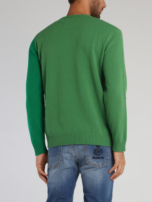 Green Disney Dopey Knitted Sweater