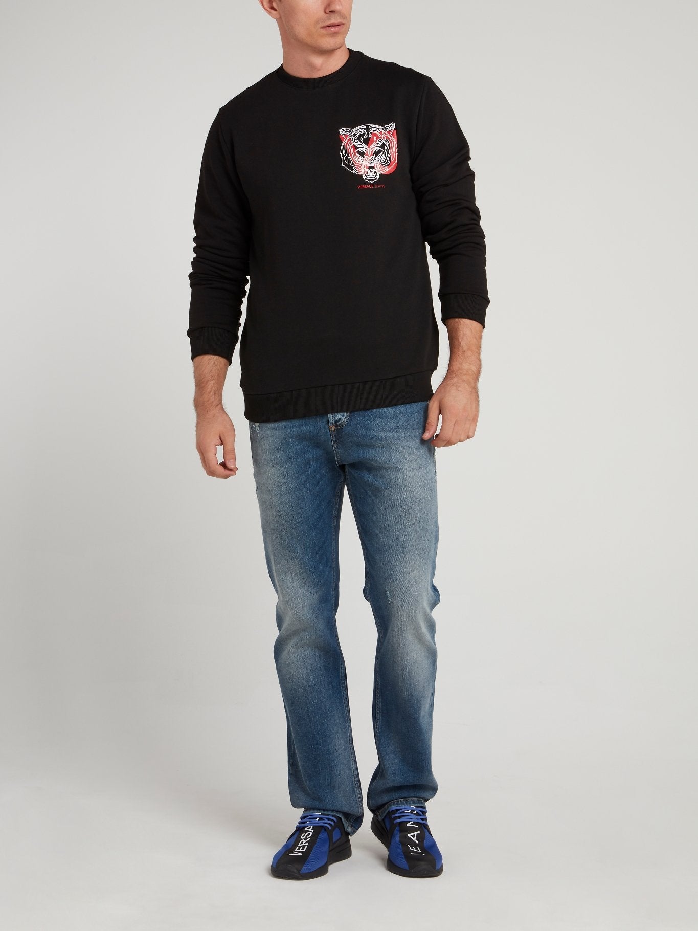 Черный хлопковый свитшот с логотипом