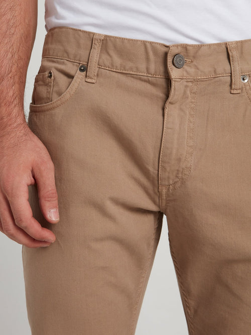 Бежевые прямые брюки