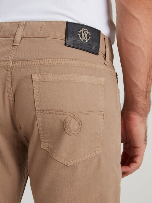 Бежевые прямые брюки