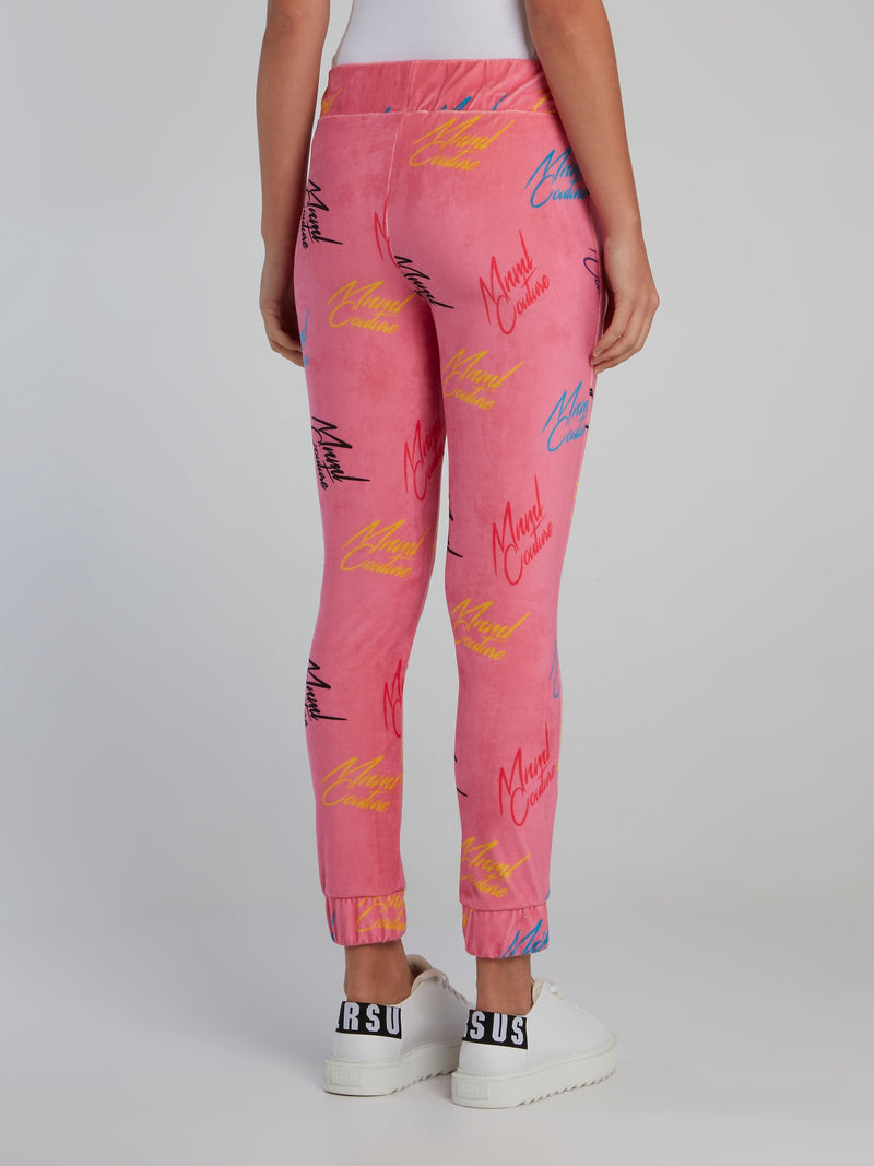 Pink Signature All Over Trousers