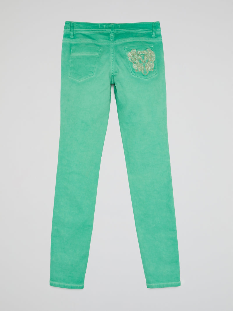 Green Slim Fit Jeans