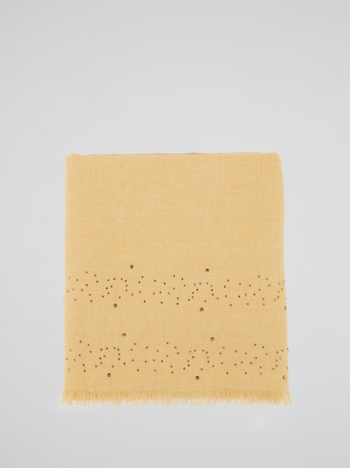 Yellow Frayed Strass Stole