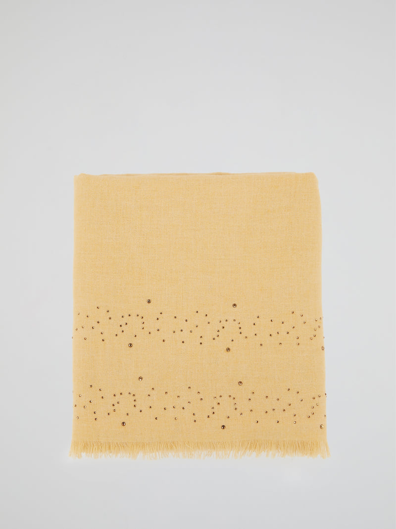 Yellow Frayed Strass Stole