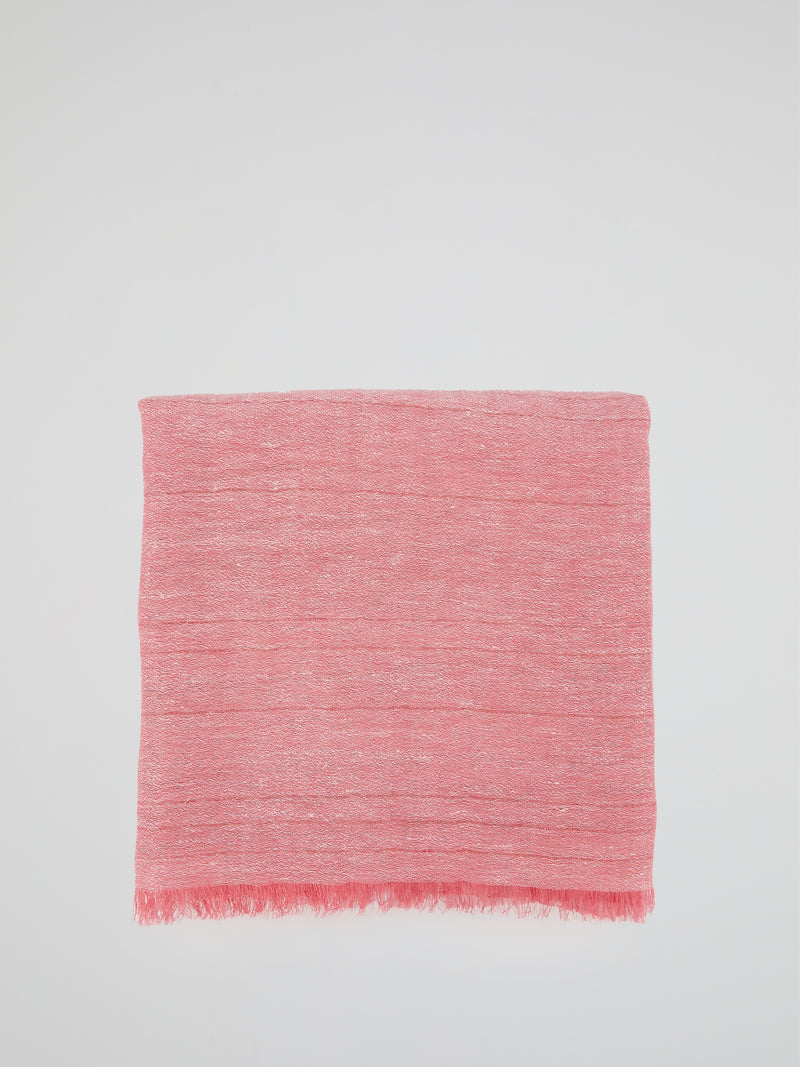 Pink Frayed Lurex Stole