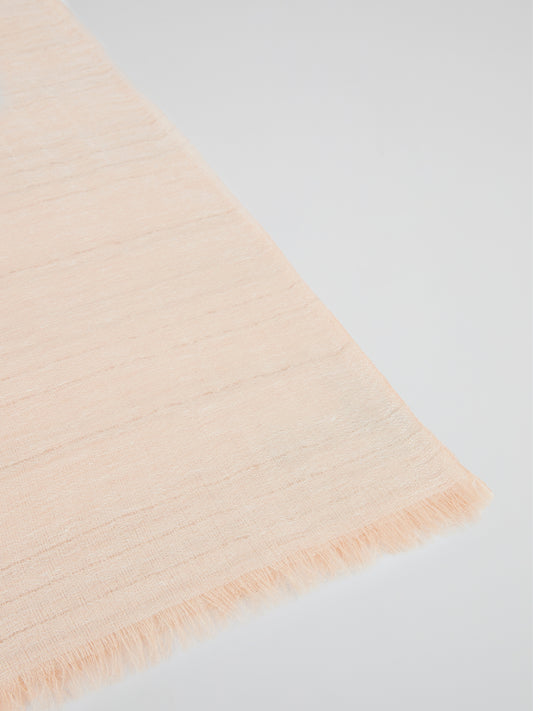 Beige Frayed Lurex Stole