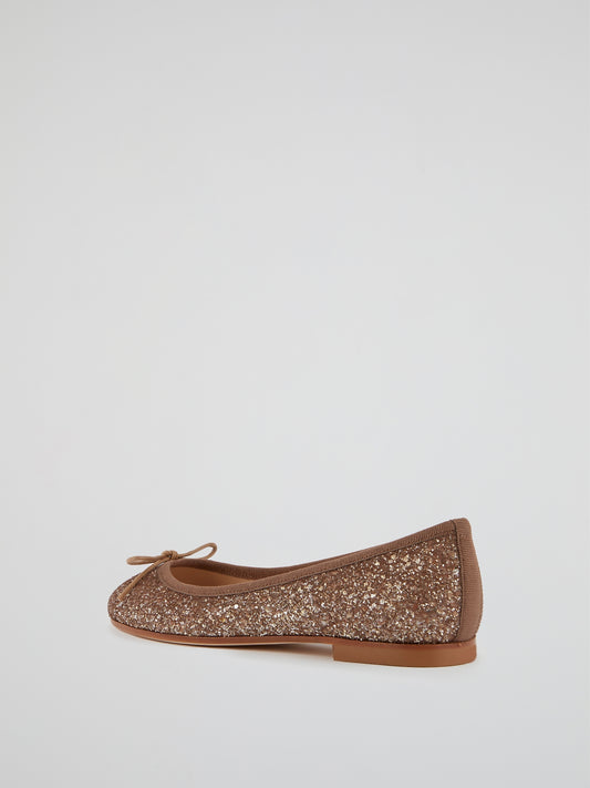 Brown Sparkling Ballerina Shoes