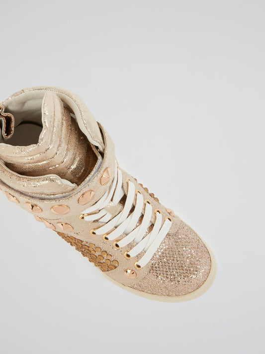 Gold Hidden Heel Trainers