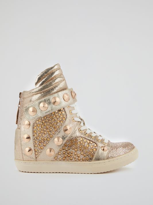 Gold Hidden Heel Trainers