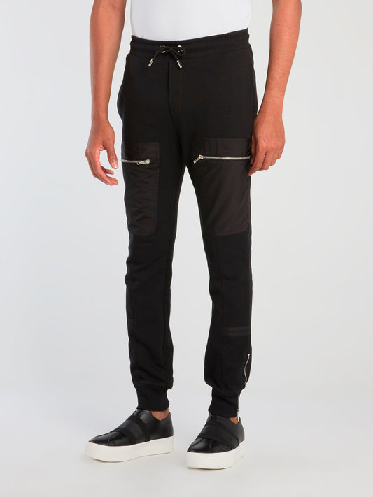 Black Zipper Pocket Sweatpants
