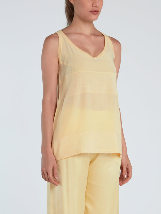 Yellow Silk Tank Top