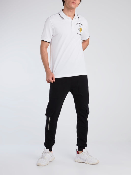 White Contrast Trim Polo Shirt