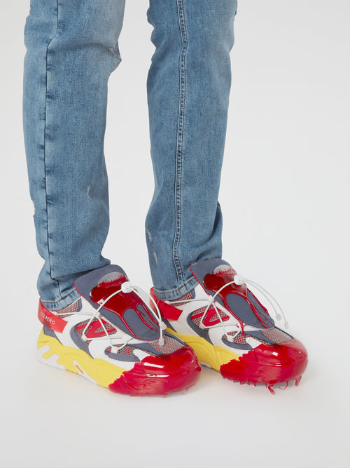 Colour Block Mesh Panel Chunky Sneakers