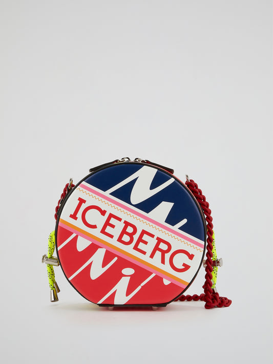 Logo Print Round Shoulder Bag