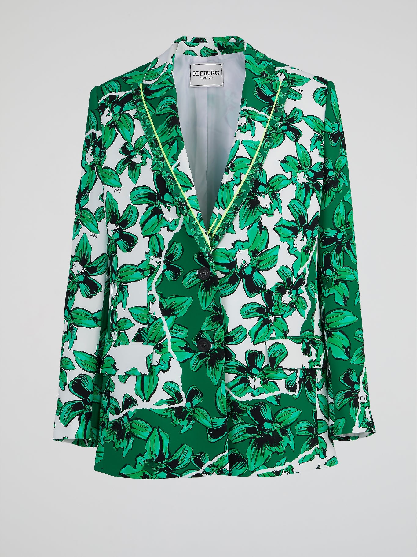 Green Floral Print Blazer