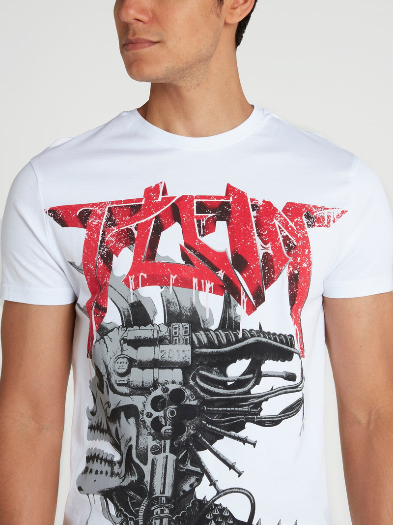 Rock PP White Graphic T-Shirt