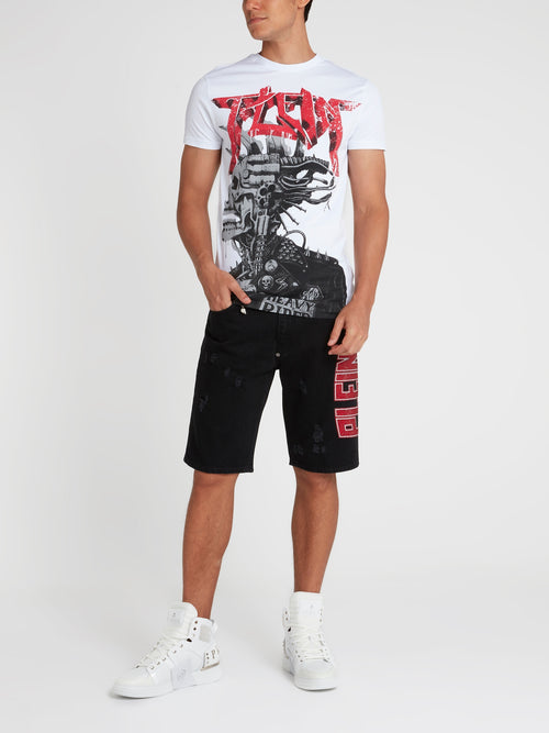 Rock PP White Graphic T-Shirt