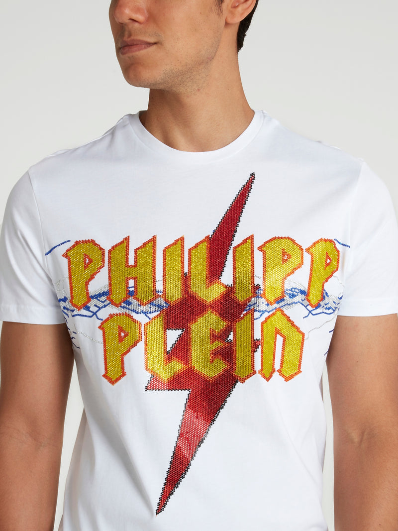Rock PP White Studded T-Shirt