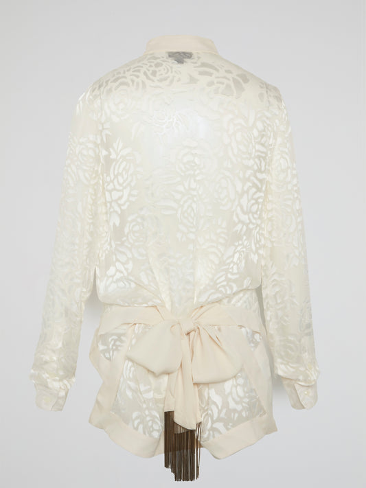 White Floral Print Shirt