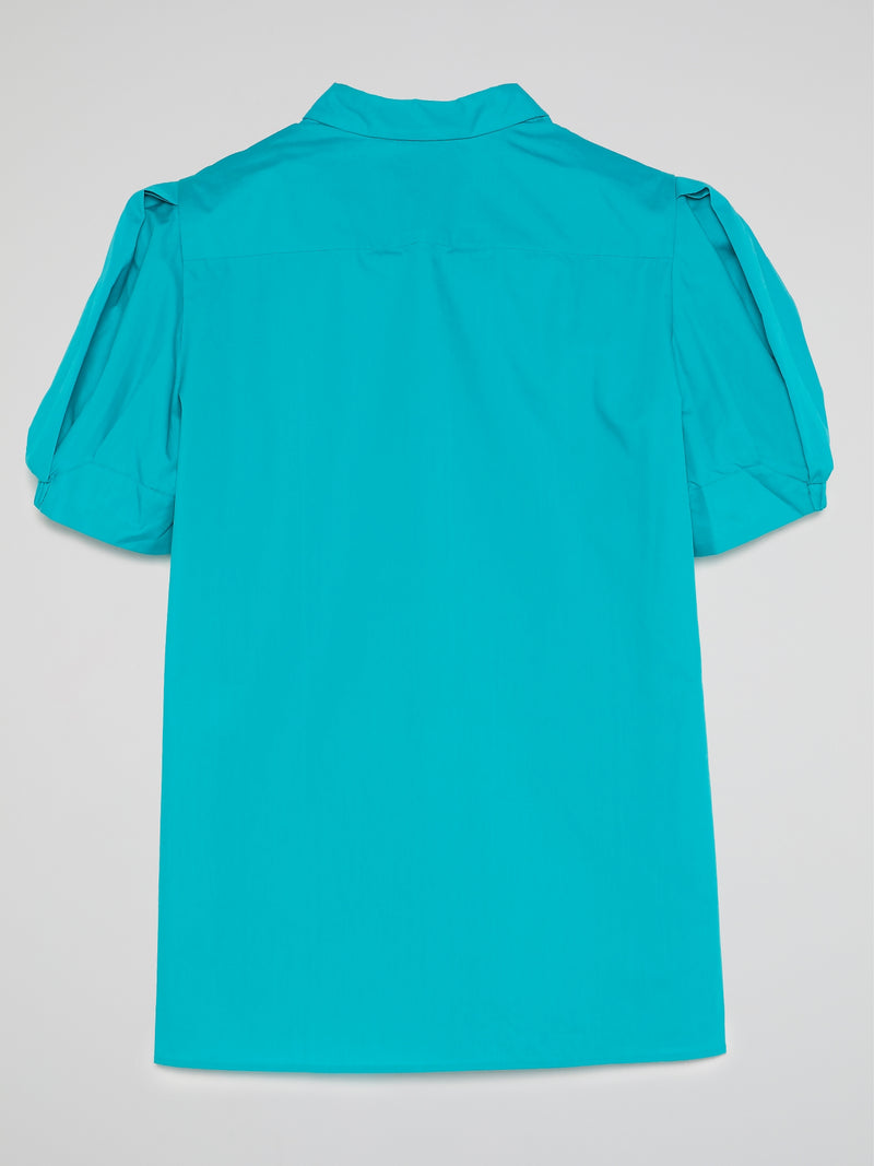 Blue Puff Sleeve Top
