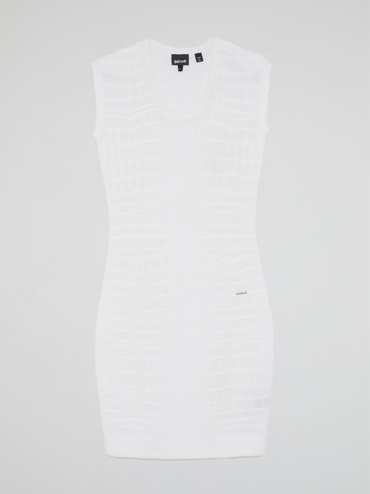 White Reptilian Sleeveless Dress