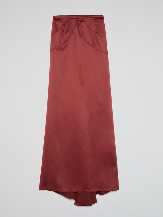 Burgundy Godet Maxi Skirt