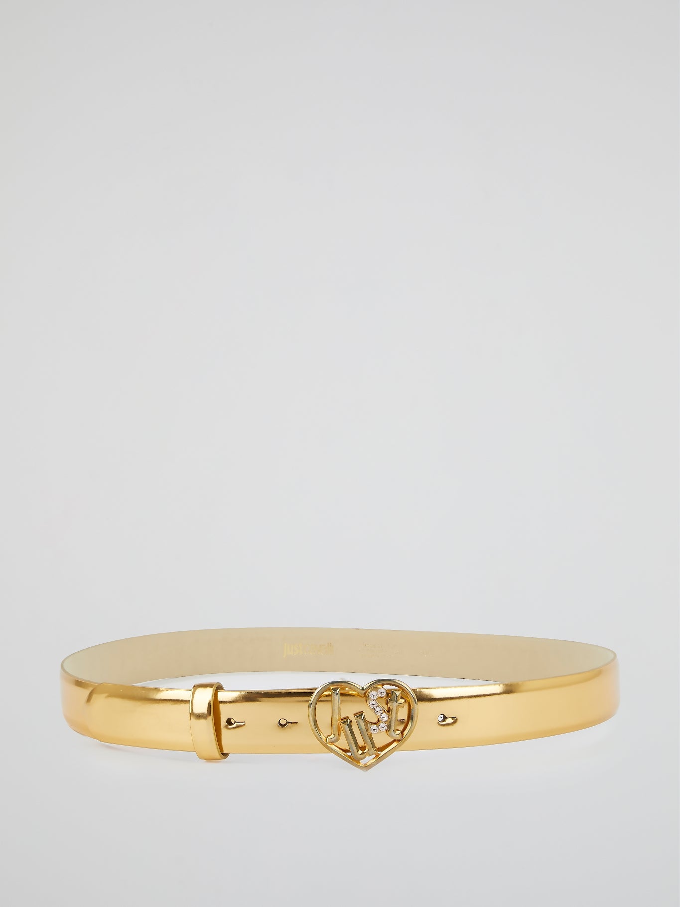 Silver Metallic Heart Buckle Belt