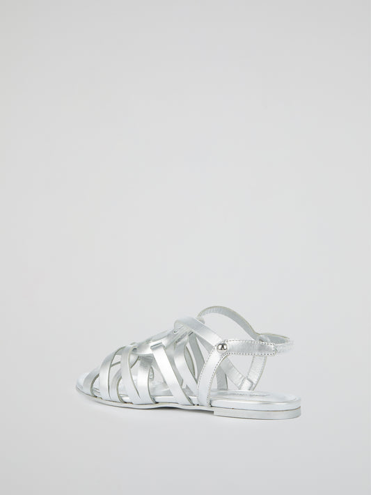 Metallic Cage Slingback Sandals