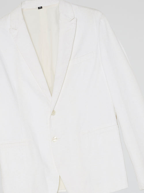 White Pocket-Detail Blazer
