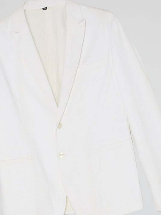 White Pocket-Detail Blazer