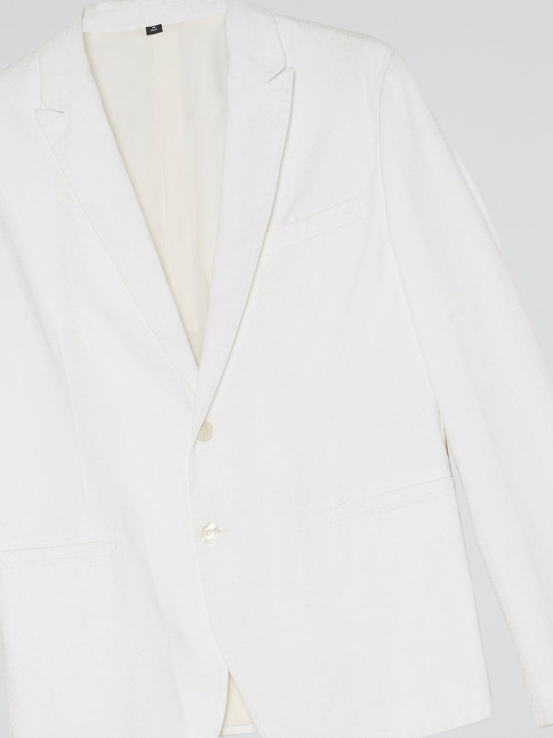 White Pocket-Detail Blazer