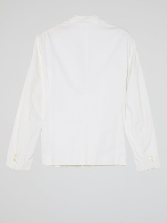 White Pocket-Detail Blazer
