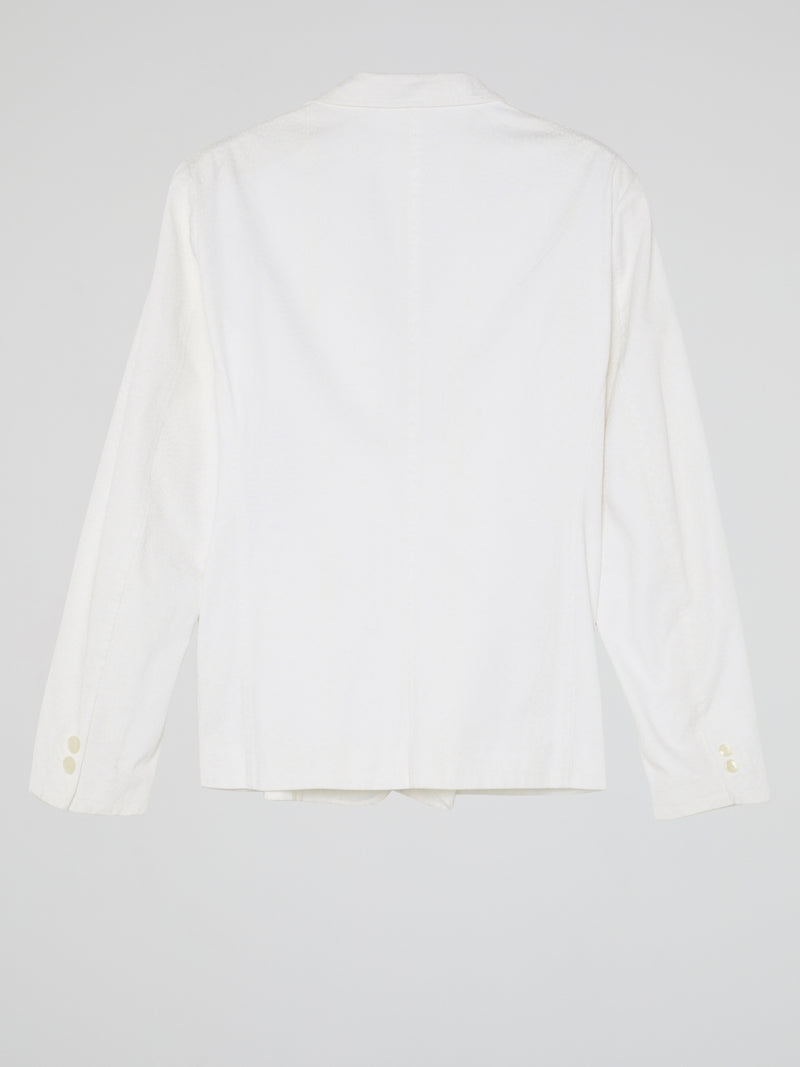 White Pocket-Detail Blazer