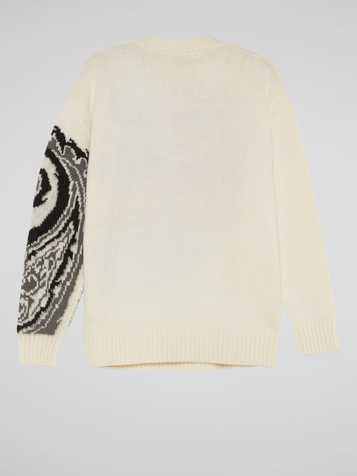 Paisley Print Knitted Sweater