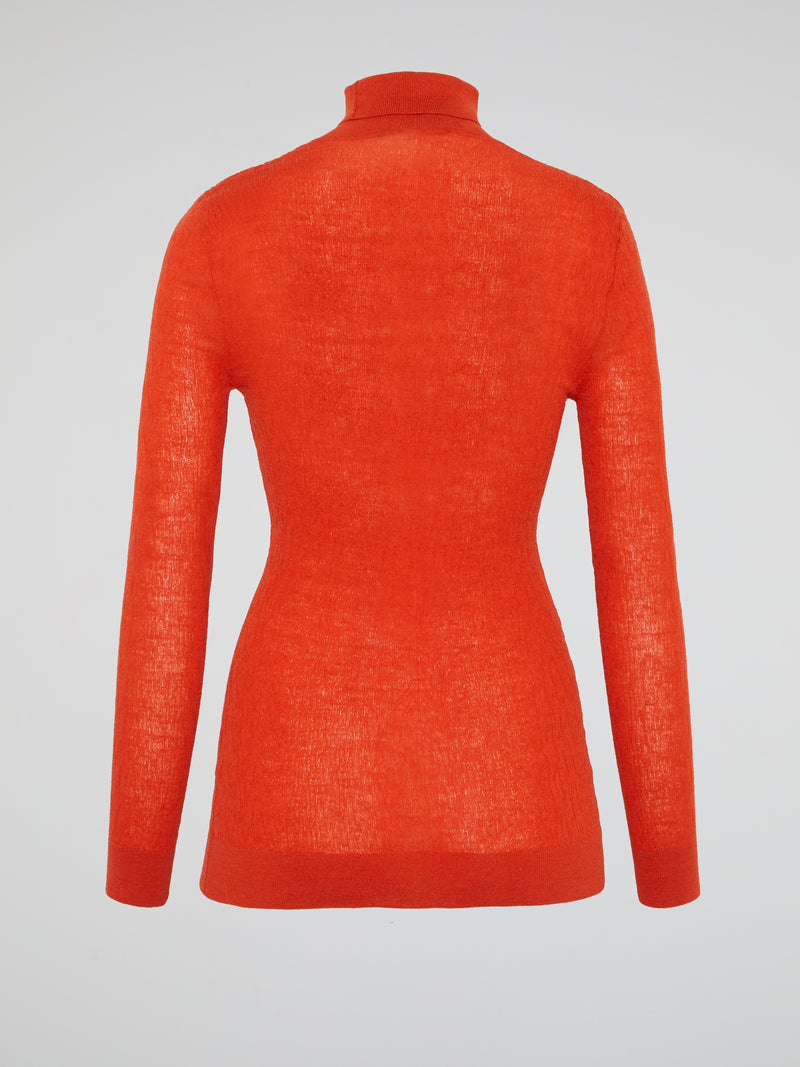 Orange Turtleneck Top