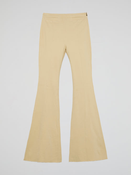 Beige Bell Bottom Pants