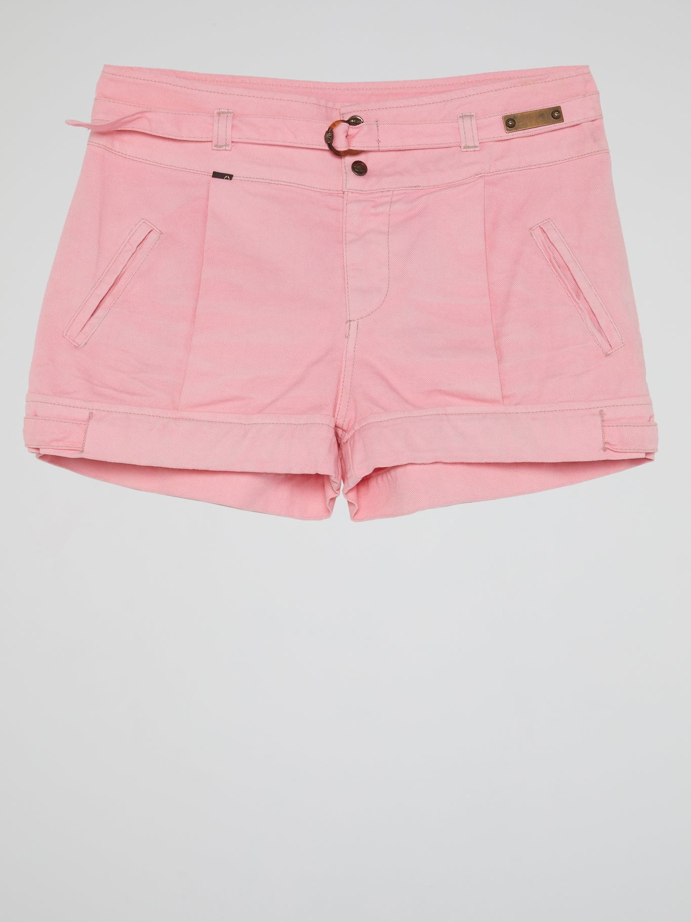 Pink Belted Mini Shorts