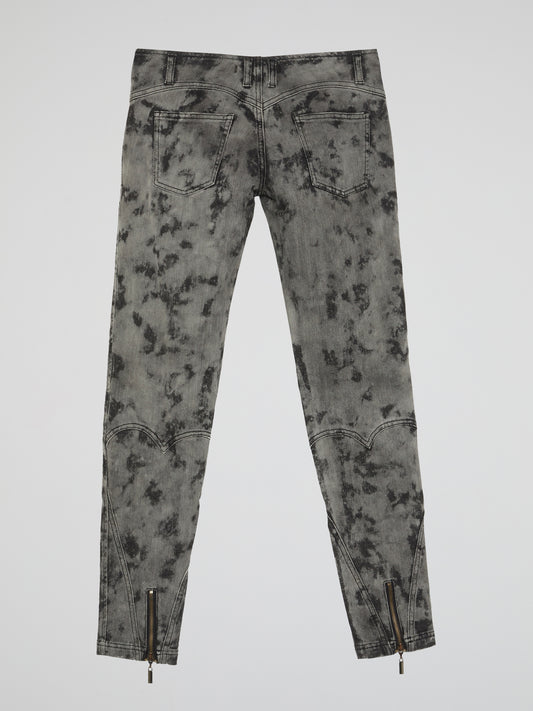 Grey Acid Wash Jeans