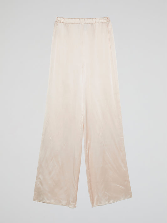 White Elastic Waist Palazzo Pants