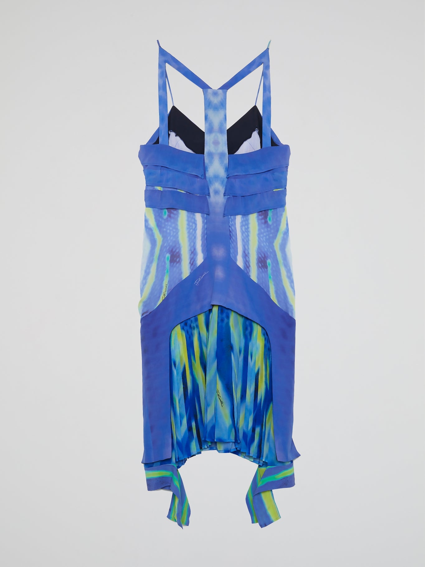 Blue Overlay Flounce Dress