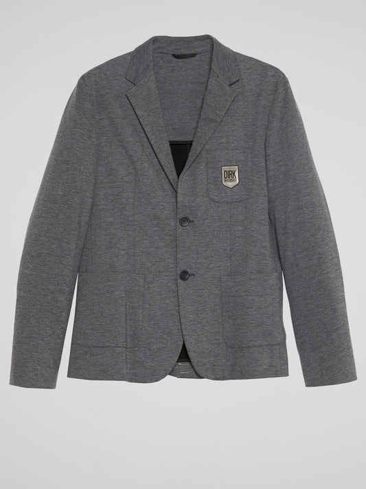 Grey Appliquéd Blazer