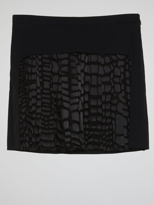 Black Reptilian Mini Skirt