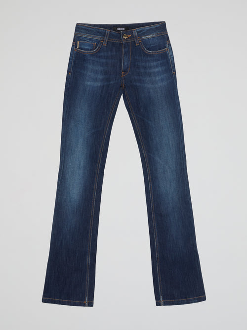 Navy Stonewash Bootcut Jeans