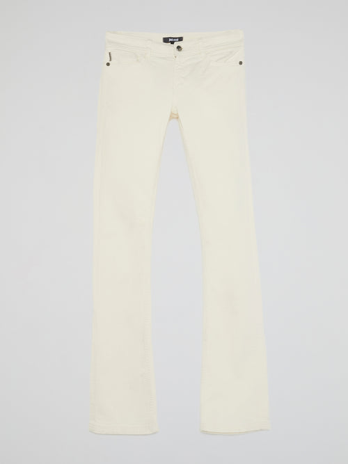 White Bootcut Jeans