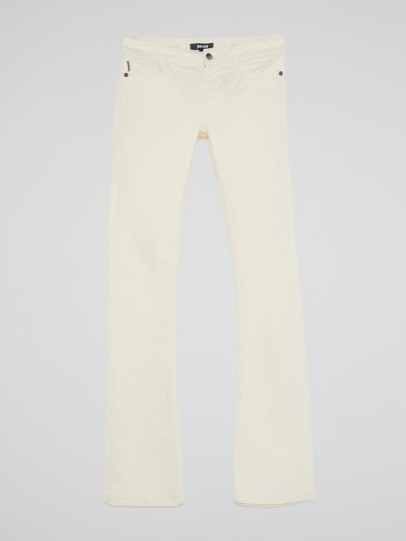 White Bootcut Jeans