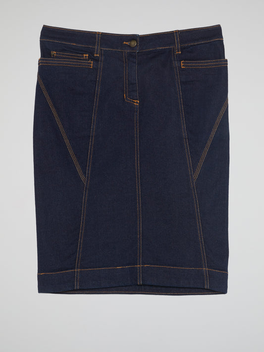 Pencil Cut Denim Skirt
