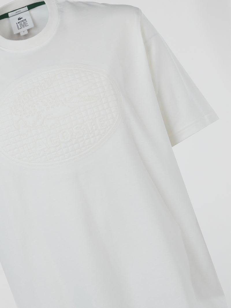 White Logo Cotton T-Shirt
