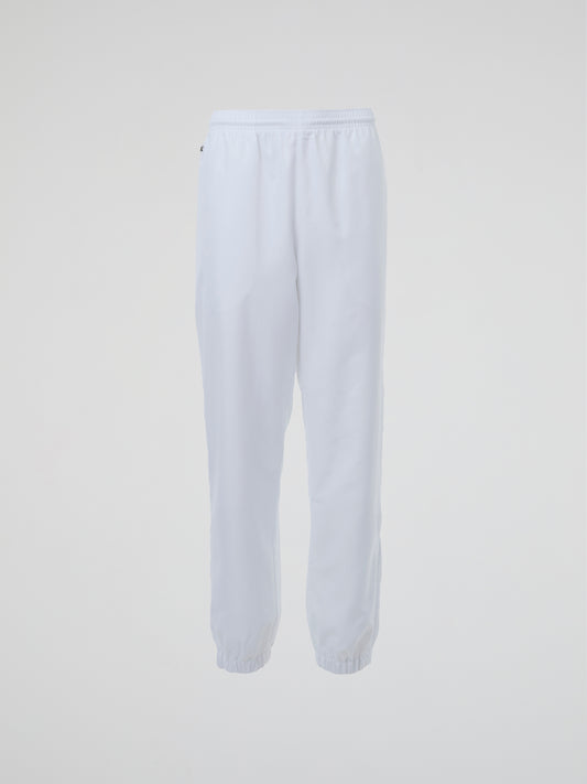 White Elastic Waist Track Pants