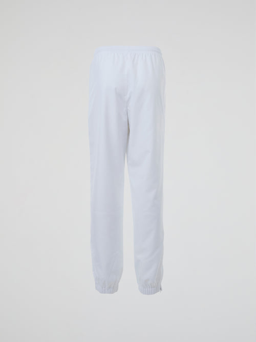 White Elastic Waist Track Pants