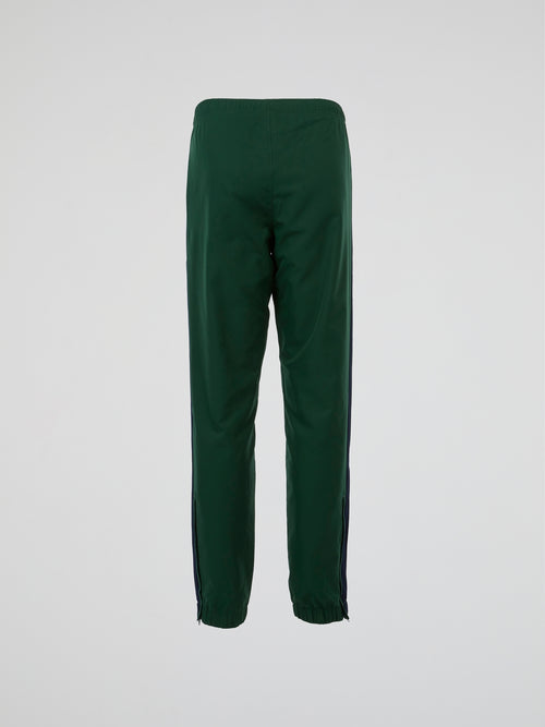 Green Elastic Waist Track Trousers
